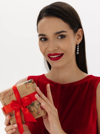 Купить оптом серьги из серебра с хрусталём и фианитами 2340521510 от Krasnoe