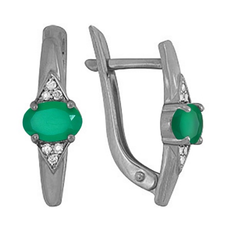 Купить оптом серьги из серебра с агатами и фианитами 339701F473-60 от Krasnoe