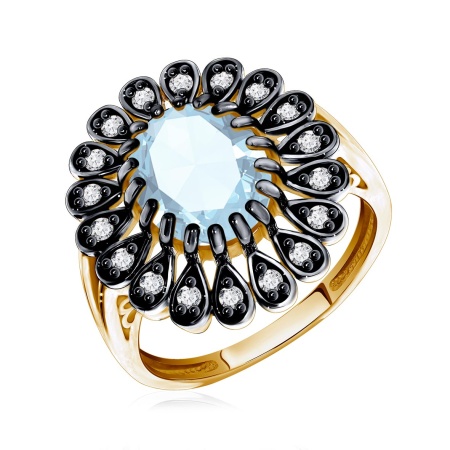 Купить оптом кольцо из серебра с топазом и ситаллами 1321700251 от Krasnoe