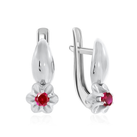 Купить оптом серьги из серебра с натуральными корундами 2340160432-37 от Krasnoe