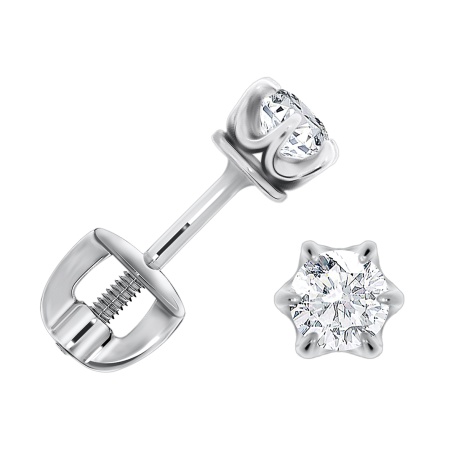 Купить оптом пусеты из серебра с фианитами Н340200237 от Krasnoe