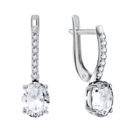 Купить оптом серьги из серебра с фианитами 2340200185 от Krasnoe