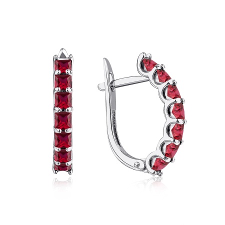 Купить оптом серьги из серебра с рубинами 2340021958-2 от Krasnoe