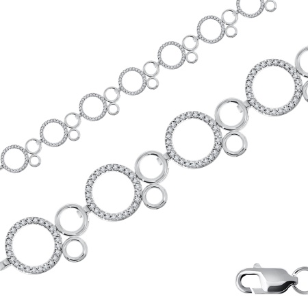 Купить оптом браслет из серебра с фианитами 4340206180л-18 от Krasnoe