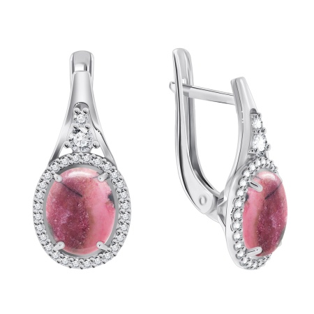 Купить оптом серьги из серебра с родонитами и фианитами 2340450182л от Krasnoe