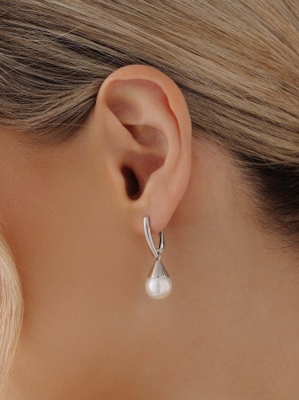 Купить оптом серьги из серебра с жемчугами 2340240868 от Krasnoe