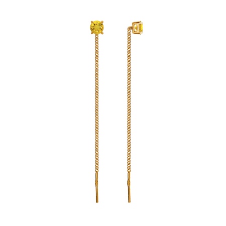 Купить оптом серьги из серебра с цитринами Ц320110140 от Krasnoe