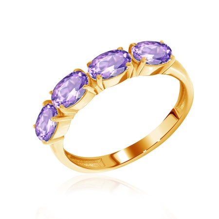 Купить оптом кольцо из серебра с аметистами 1320061182 от Krasnoe