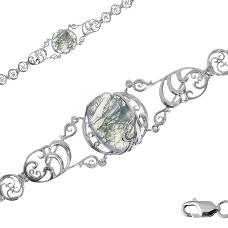 Купить оптом браслет из серебра с агатом 4340393083 от Krasnoe