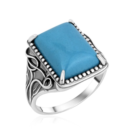 Купить оптом кольцо из серебра с бирюзой 1310315994 от Krasnoe