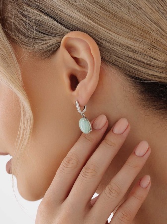 Купить оптом серьги из серебра с амазонитами 2340370660 от Krasnoe