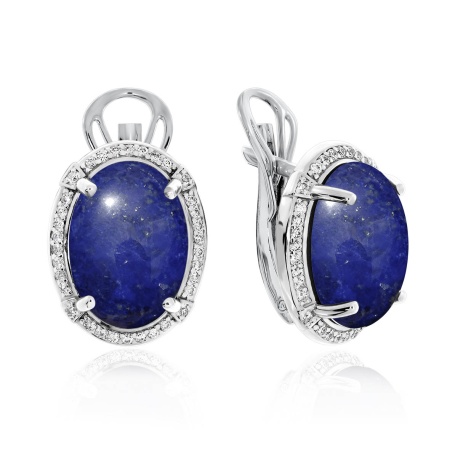 Купить оптом серьги из серебра с лазуритами и фианитами 2340470989л от Krasnoe