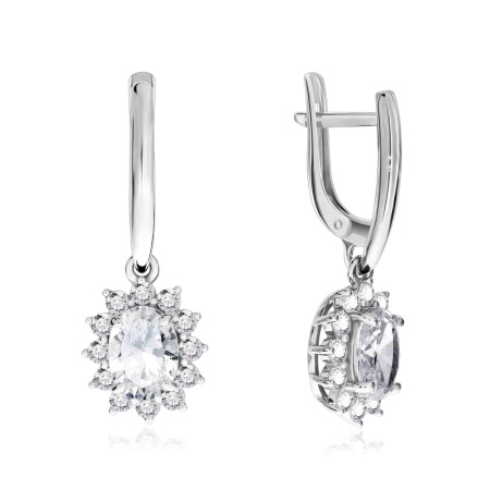 Купить оптом серьги из серебра с хрусталём и фианитами 2340520216л от Krasnoe