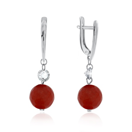 Купить оптом серьги из серебра с агатами и фианитами 2340650625-41 от Krasnoe