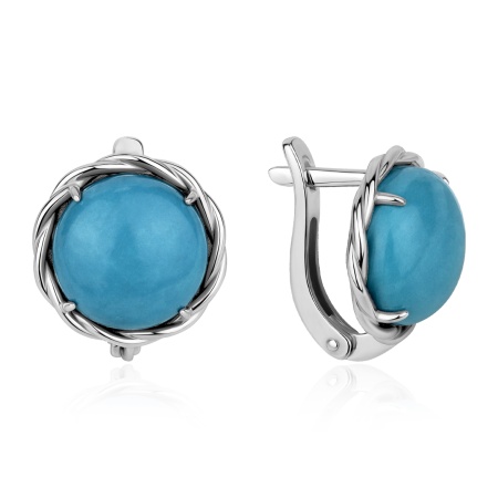 Купить оптом серьги из серебра с бирюзой 2340316337 от Krasnoe