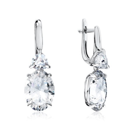 Купить оптом серьги из серебра с фианитами 2340200285 от Krasnoe