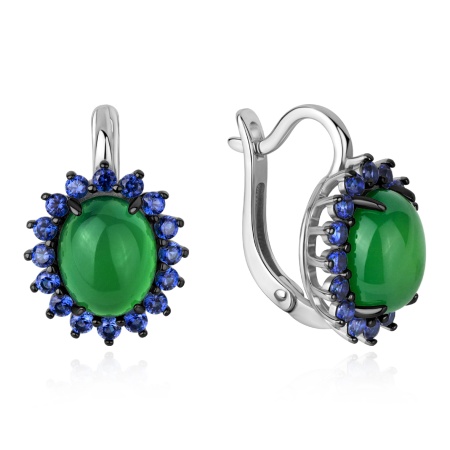 Купить оптом серьги из серебра с агатами и ситаллами 2348395519л-1-82 от Krasnoe