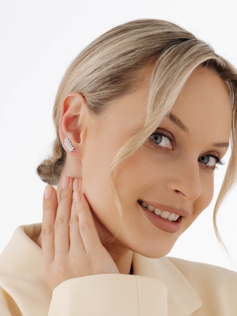 Купить оптом серьги из серебра без вставок 2340405413 от Krasnoe