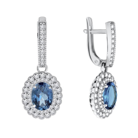 Купить оптом серьги из серебра с фианитами 2340200184л-76 от Krasnoe