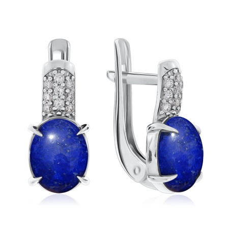 Купить оптом серьги из серебра с лазуритами и фианитами 2340470373л от Krasnoe