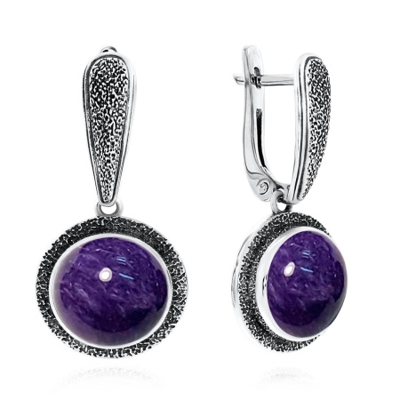 Купить оптом серьги из серебра с чароитами 2310462402 от Krasnoe