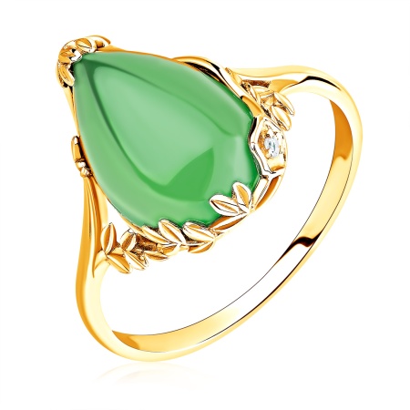 Купить оптом кольцо из серебра с агатом и фианитом 1320395052-60 от Krasnoe