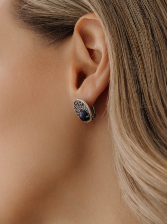 Купить оптом серьги из серебра с синтетическими авантюринами 2310361982 от Krasnoe