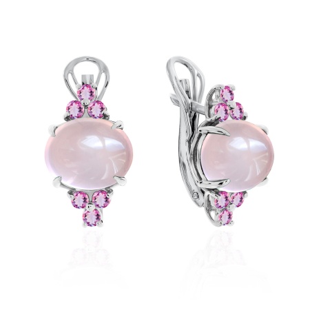 Купить оптом серьги из серебра с кварцем и фианитами 2340100940-30 от Krasnoe