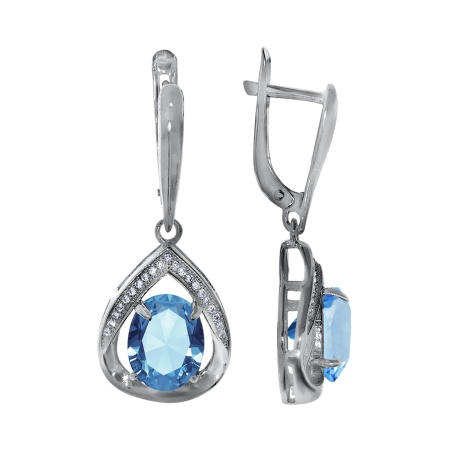 Купить оптом серьги из серебра с кварцем и фианитами 2340183503л-73 от Krasnoe